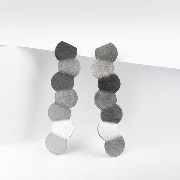 Ferro Forma — Large Sequence Earrings in Stainless Steel