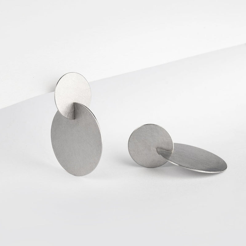 Ferro Forma — Large Splice Earrings in Stainless Steel