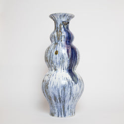 Georgina Proud — Large Sculptural Vessel with Embedded Glass in Blue