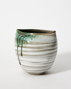 Terunobu Hirata — White Vase with Green Drips