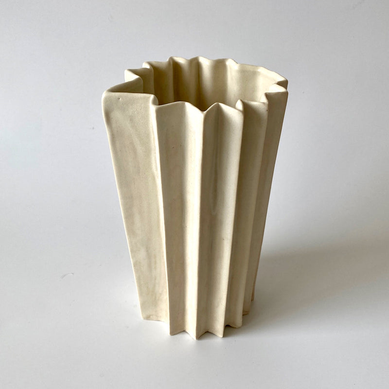 Kirsten Perry — Folded Jug Vessel in White