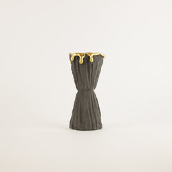 Kirsten Perry —  Double Textured Vase Gold Drip in Black
