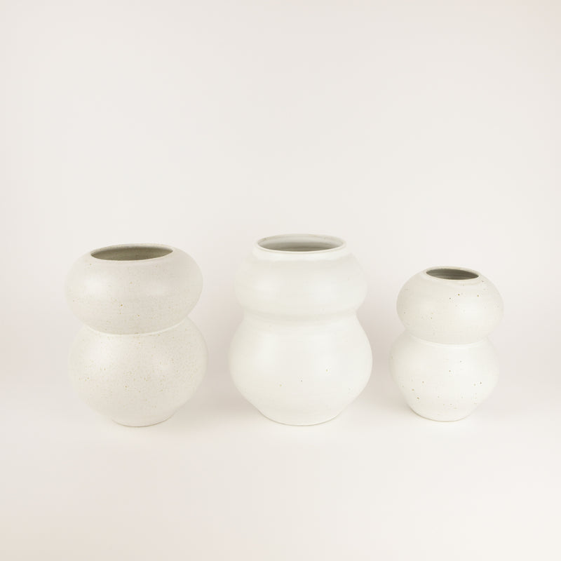 Kaye Poulton — Large Double Linked Vase in Off White
