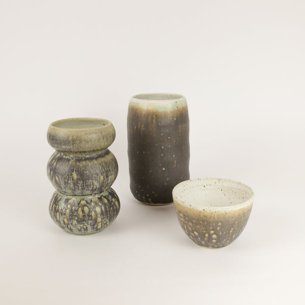 Kaye Poulton — Medium Vase in Green and White