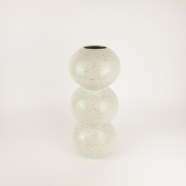 Kaye Poulton — Tall Triple Linked Vase in Stone White