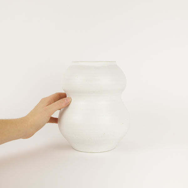 Kaye Poulton — Large Double Linked Vase in Off White