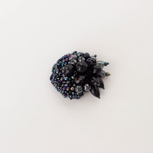 Louise Meuwissen — Pearl and Glass Brooch in Black Caviar