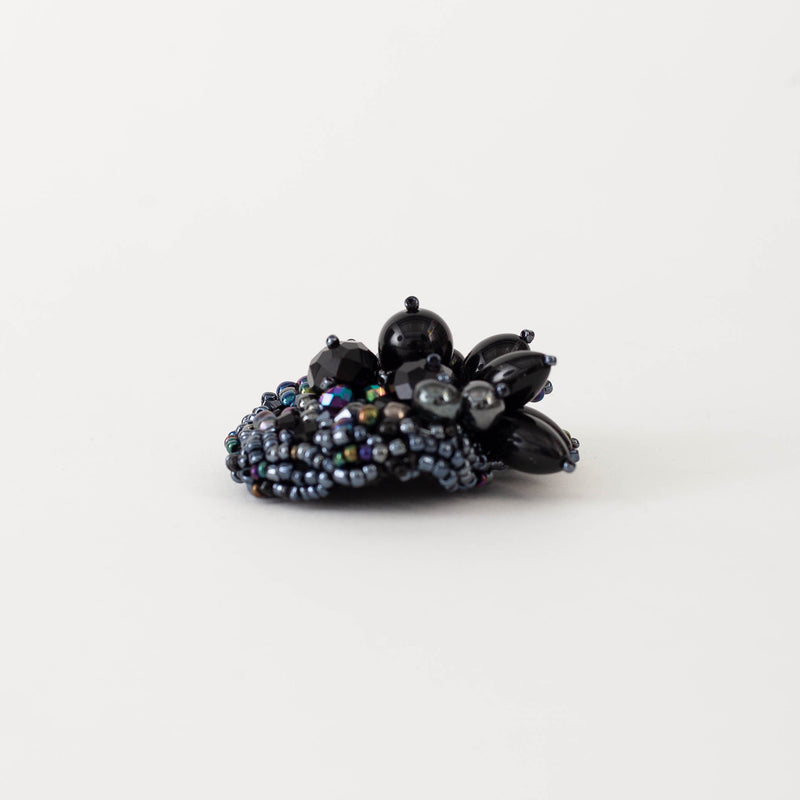 Louise Meuwissen — Pearl and Glass Brooch in Black Caviar