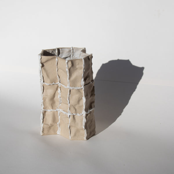 Lucy Tolan — Tile Vessel in Beige and White