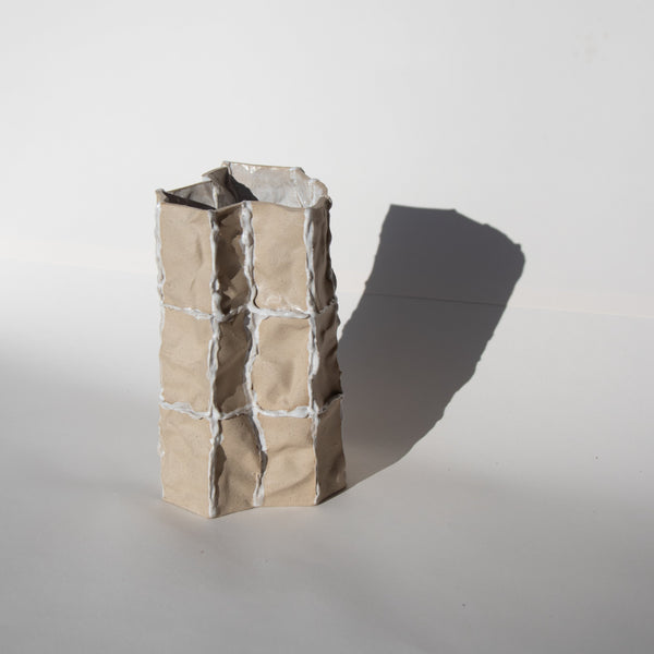 Lucy Tolan — Tile Vessel in Beige and White