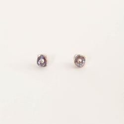 Mary Odorcic —  Square Keshi Pearl Studs with Cornflake Pearl in Black