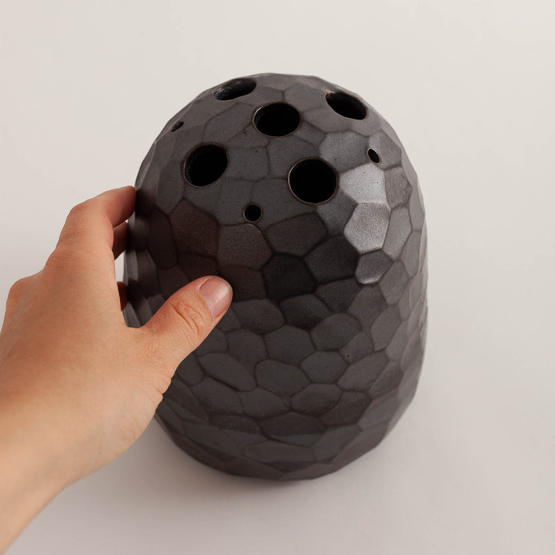 Minna Graham — Large Faceted Vase in Charcoal
