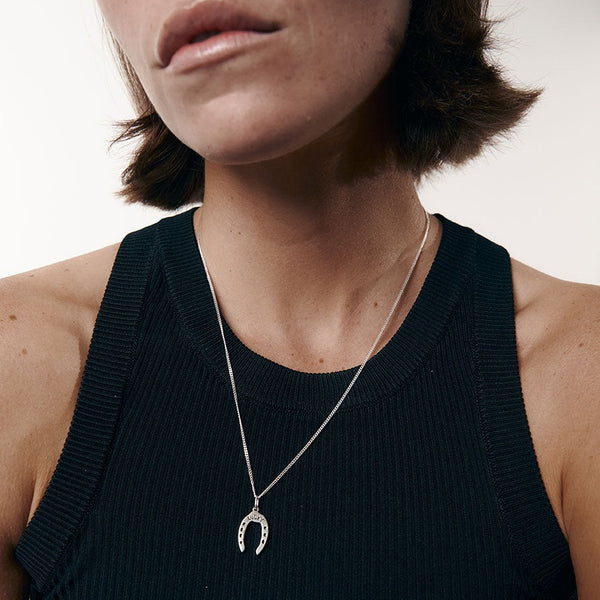Meadowlark x Nell - Lucky Necklace in Sterling Silver set with Black Diamonds