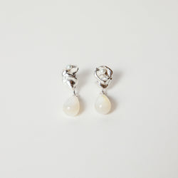 Sarah Lockey —  Organic Silver and Mother of Pearl Drop Earrings
