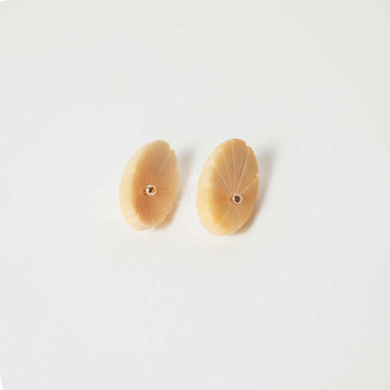 Sarah Lockey —  Vegetable Ivory Stud Flower Earrings