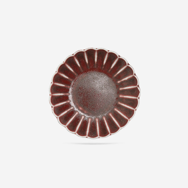 House Editions – Petal Plate (Size Garnish) in Ox Blood