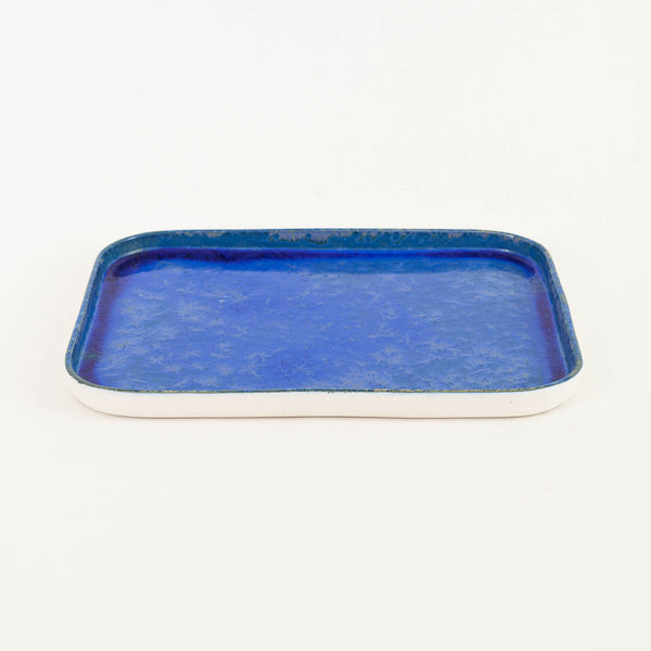 Ryan L Foote — Crystalline Glaze Square Plate in Southern Ocean