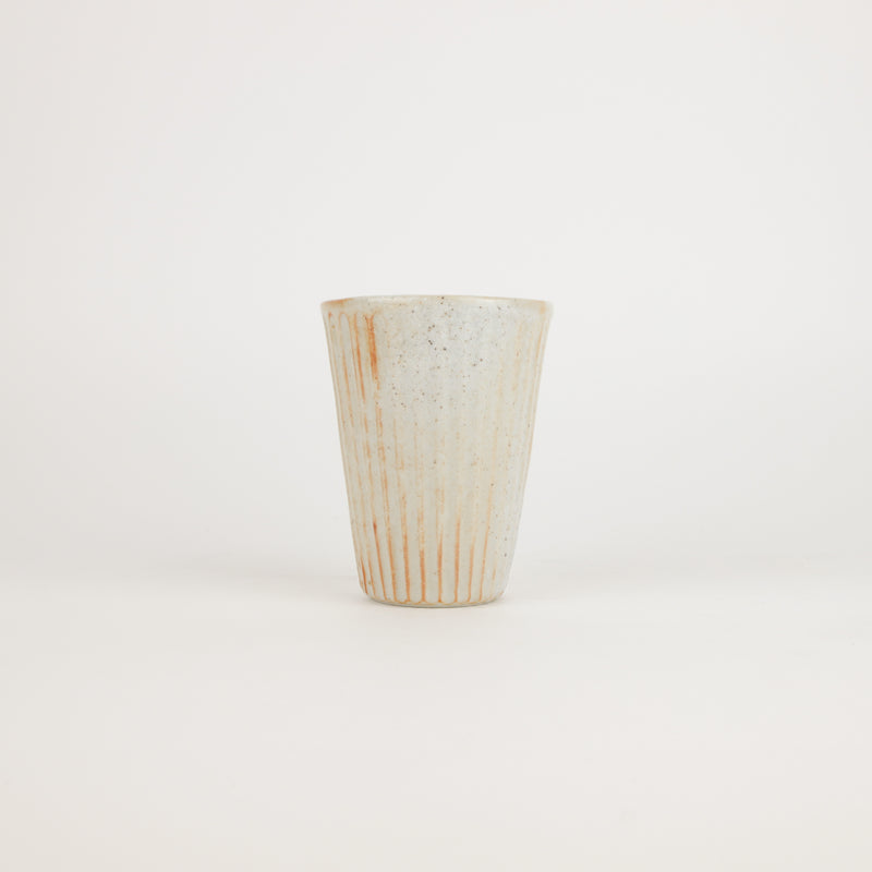Terunobu Hirata — Grooved Cup in Red Shino