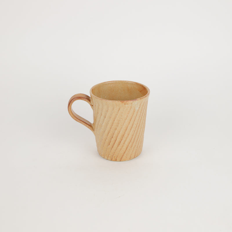 Terunobu Hirata — Faceted Red Shino Cup with Handle