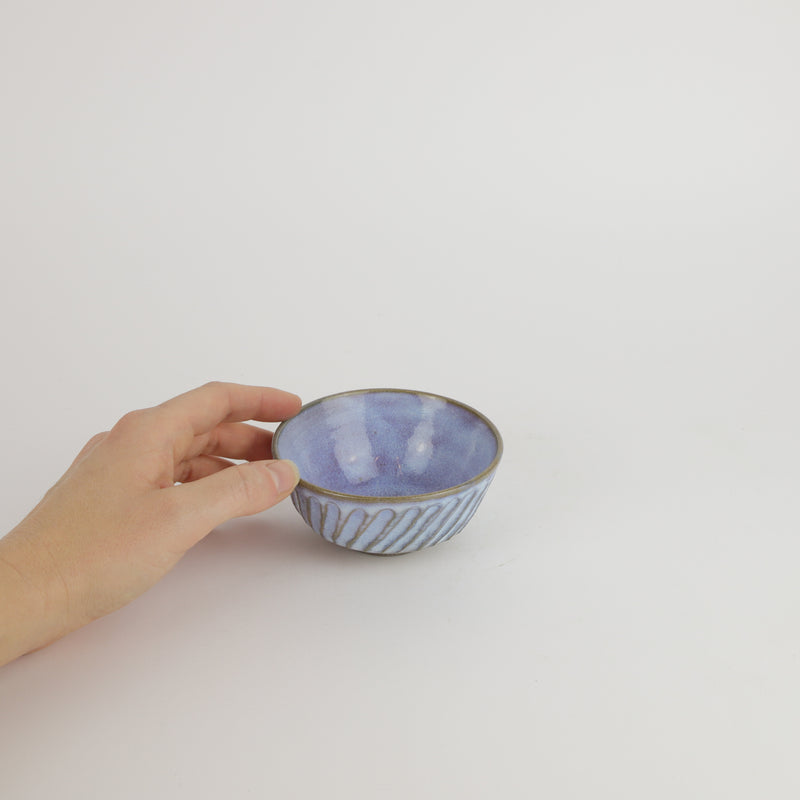 Terunobu Hirata — Fluted Rice Bowl in Pale Blue Moon