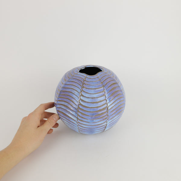 Terunobu Hirata — Curve Grooved Vase in Blue Moon