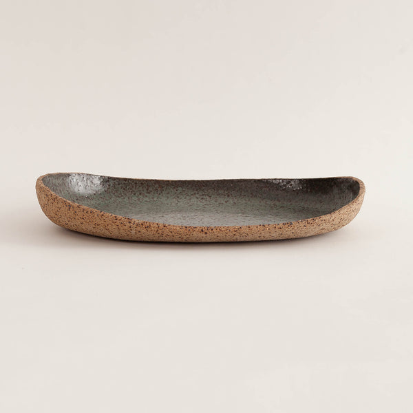 Tracy Muirhead — Large Oval Serving Dish in Green Speckle