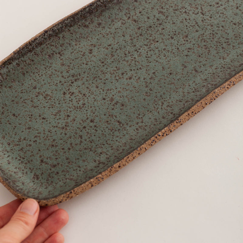 Tracy Muirhead — Large Rectangular Serving Dish in Green Speckle