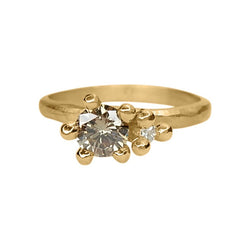 Taë Schmeisser — Nestled in Bloom Ring in 18ct Yellow Gold with Champagne and White Diamonds