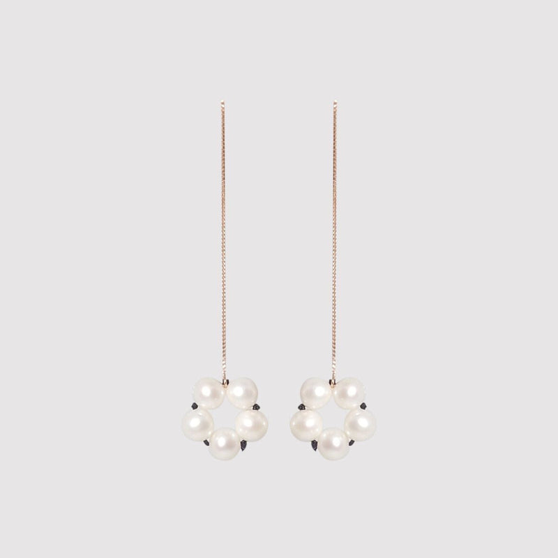Taë Schmeisser —  Medium 'Hanabi' Pearl Rose Gold Drop Earrings