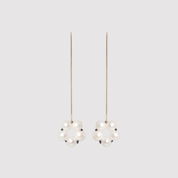 Taë Schmeisser —  Medium 'Hanabi' Pearl Gold Drop Earrings