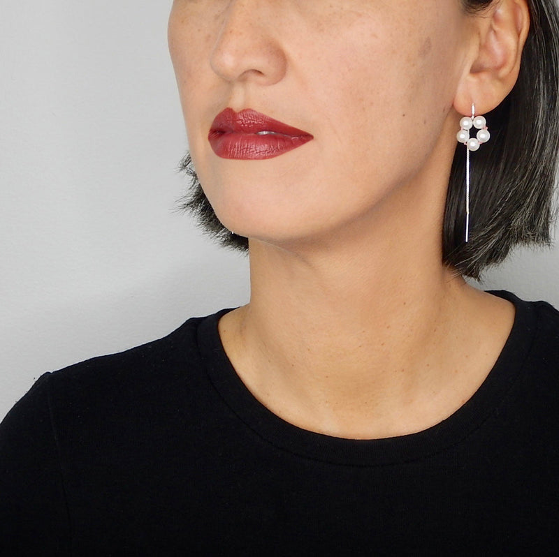 Taë Schmeisser —  Small 'Hanabi' Pearl Sterling Silver Drop Earrings