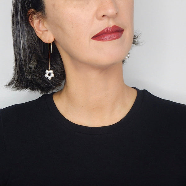 Taë Schmeisser —  Medium 'Hanabi' Pearl Gold Drop Earrings
