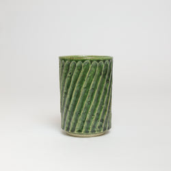 Terunobu Hirata —  Grooved Cup in Oribe Green