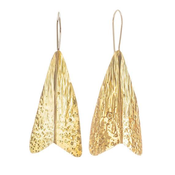 Abby Seymour — Silver and Brass Moth Drop Earrings - Australian made Jewellery 