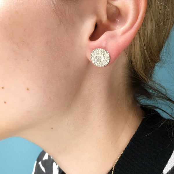 Abby Seymour — Silver Elliptical Stud Earrings - Australian made Jewellery 