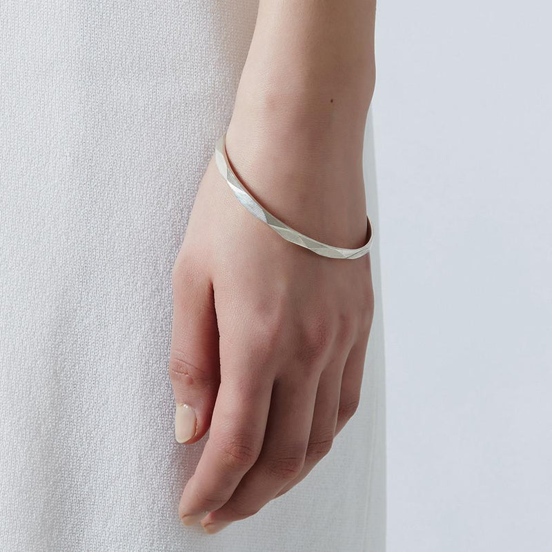 Abby Seymour — Faceted Silver Bangle - Australian made Jewellery 