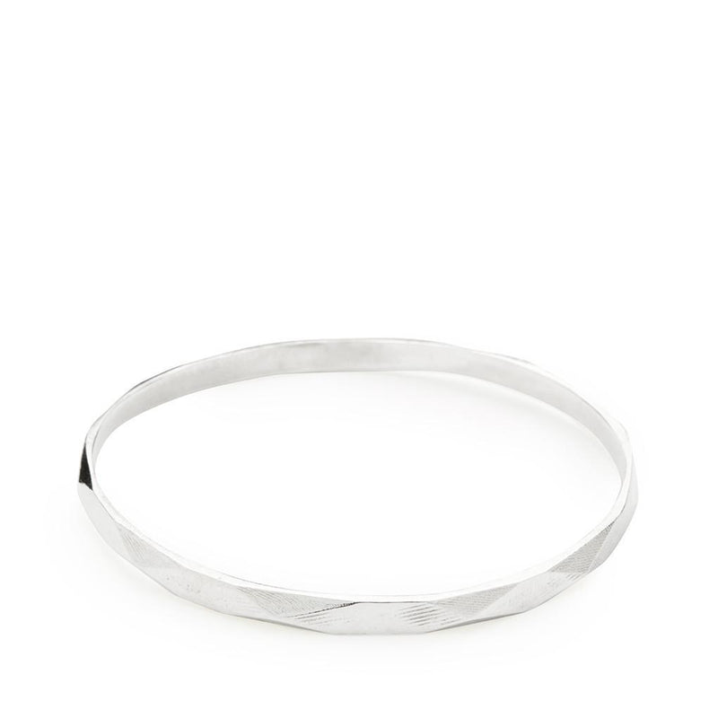 Abby Seymour — Faceted Silver Bangle - Australian made Jewellery 