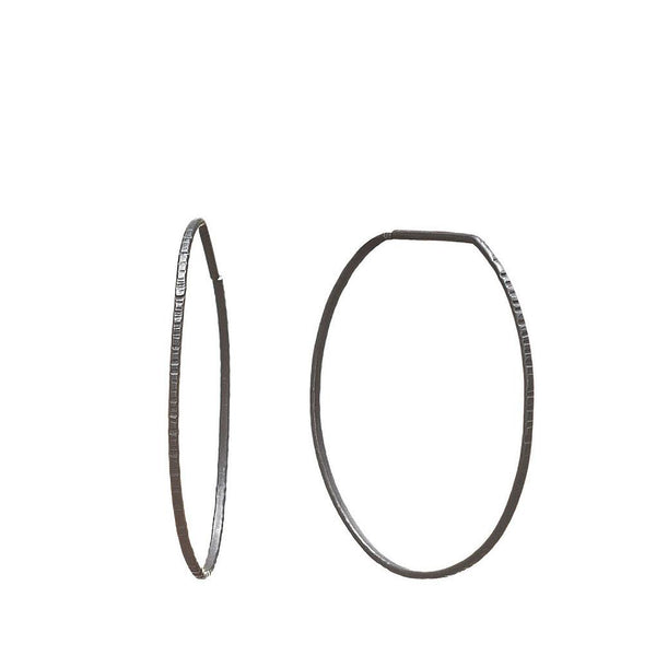 Abby Seymour — Oxidised Silver Circle Hoop Earrings - Australian made Jewellery 