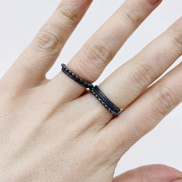 Abby Seymour — Oxidised Sterling Silver Halftone Ring - Australian made Jewellery 