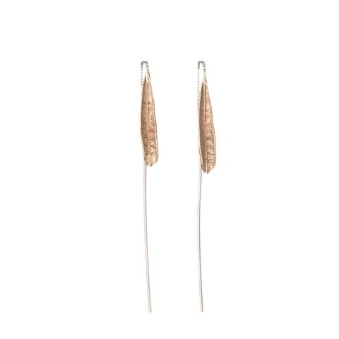Abby Seymour — Silver and Brass Banksia Leaf Threader - Australian made Jewellery 