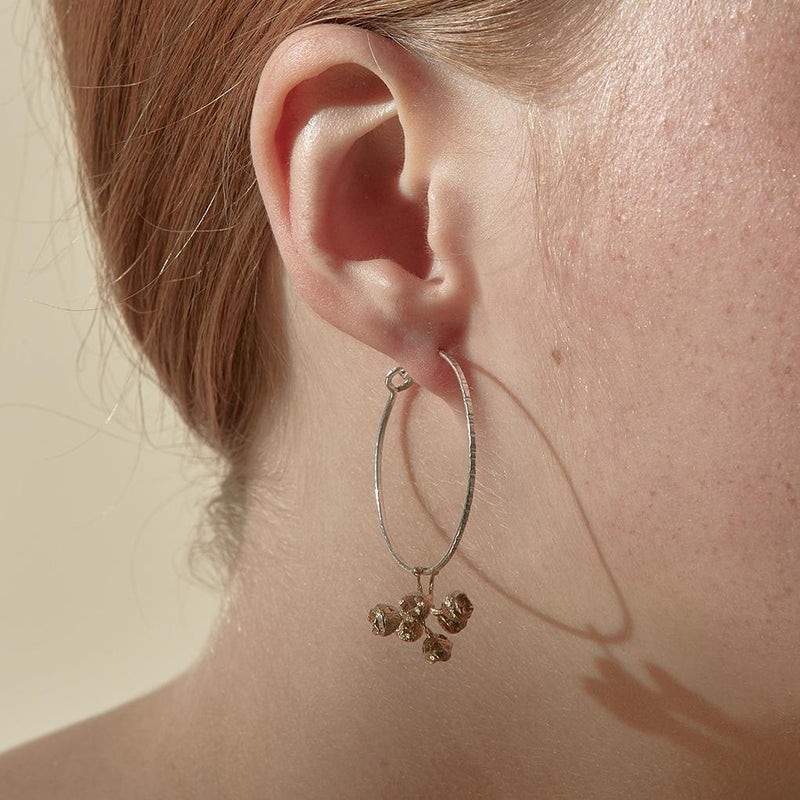 Abby Seymour — Silver and Brass Gumnut Hoop Earrings - Australian made Jewellery 