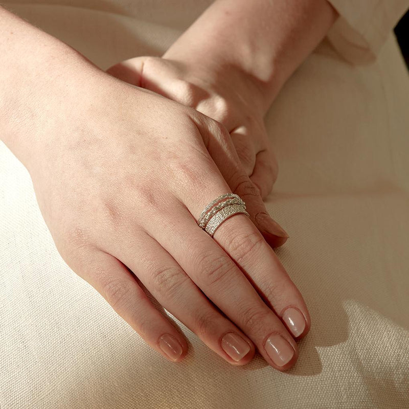 Abby Seymour — Silver Diamond Peak Ring - Australian made Jewellery 