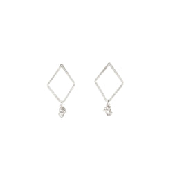 Abby Seymour — Silver Diamond Wattle Stud Earrings - Australian made Jewellery 