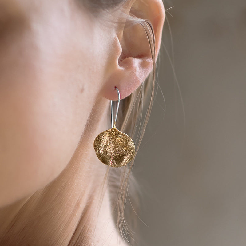Abby Seymour — Silver Gum Hook Earrings in Brass - Australian made Jewellery 