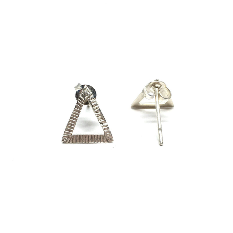 Abby Seymour — Silver Triangle Studs - Australian made Jewellery 