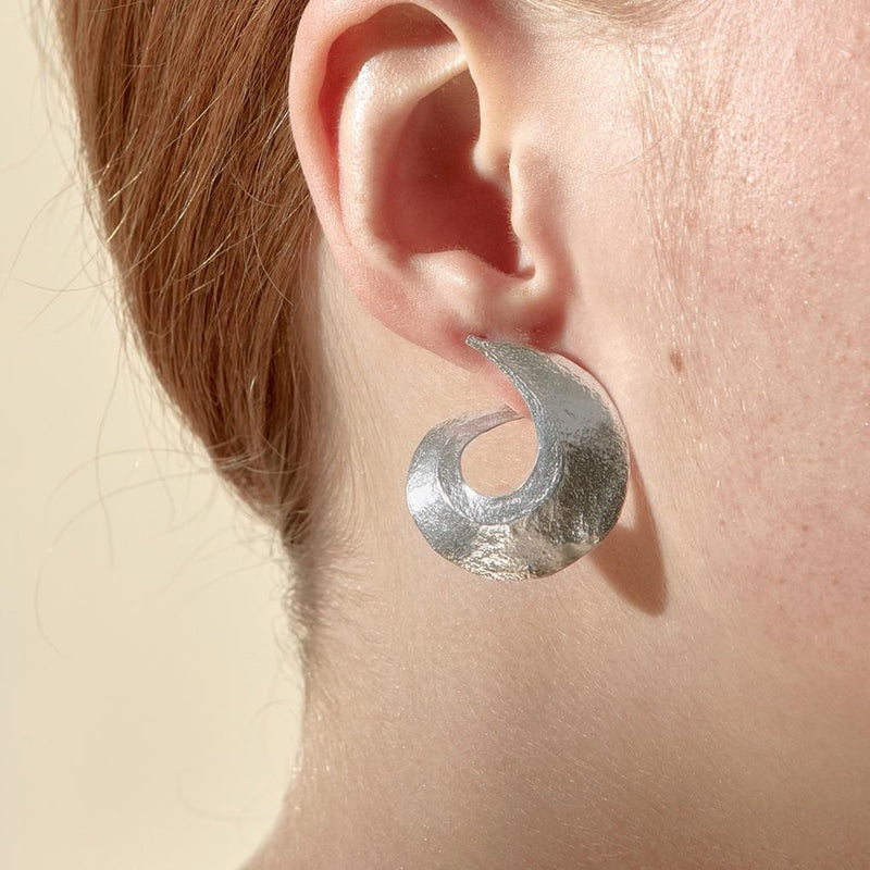 Abby Seymour — Spinning Eucalypt Stud Earrings in Sterling Silver - Australian made Jewellery 