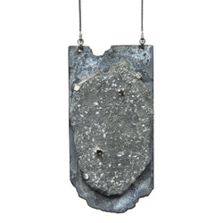 Aurelia Yeomans — Enamel, Slate, Oxidised Silver and Black Cubic Zirconia Neckpiece - Australian made Jewellery 