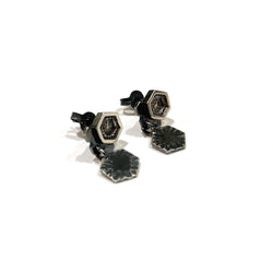 Aurelia Yeomans — Oxidised Silver Snowflake Stud Drop Earrings Jewellery Aurelia Yeomans | Craft