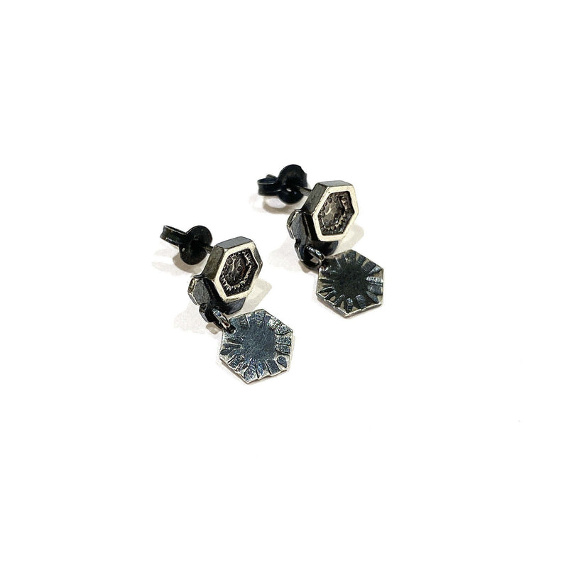Aurelia Yeomans — Oxidised Silver Snowflake Stud Drop Earrings Jewellery Aurelia Yeomans | Craft