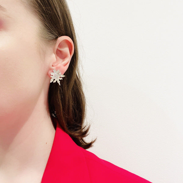 Aurelia Yeomans — Polished Sterling Silver 'Snowflake Studs' Earrings - Australian made Jewellery 